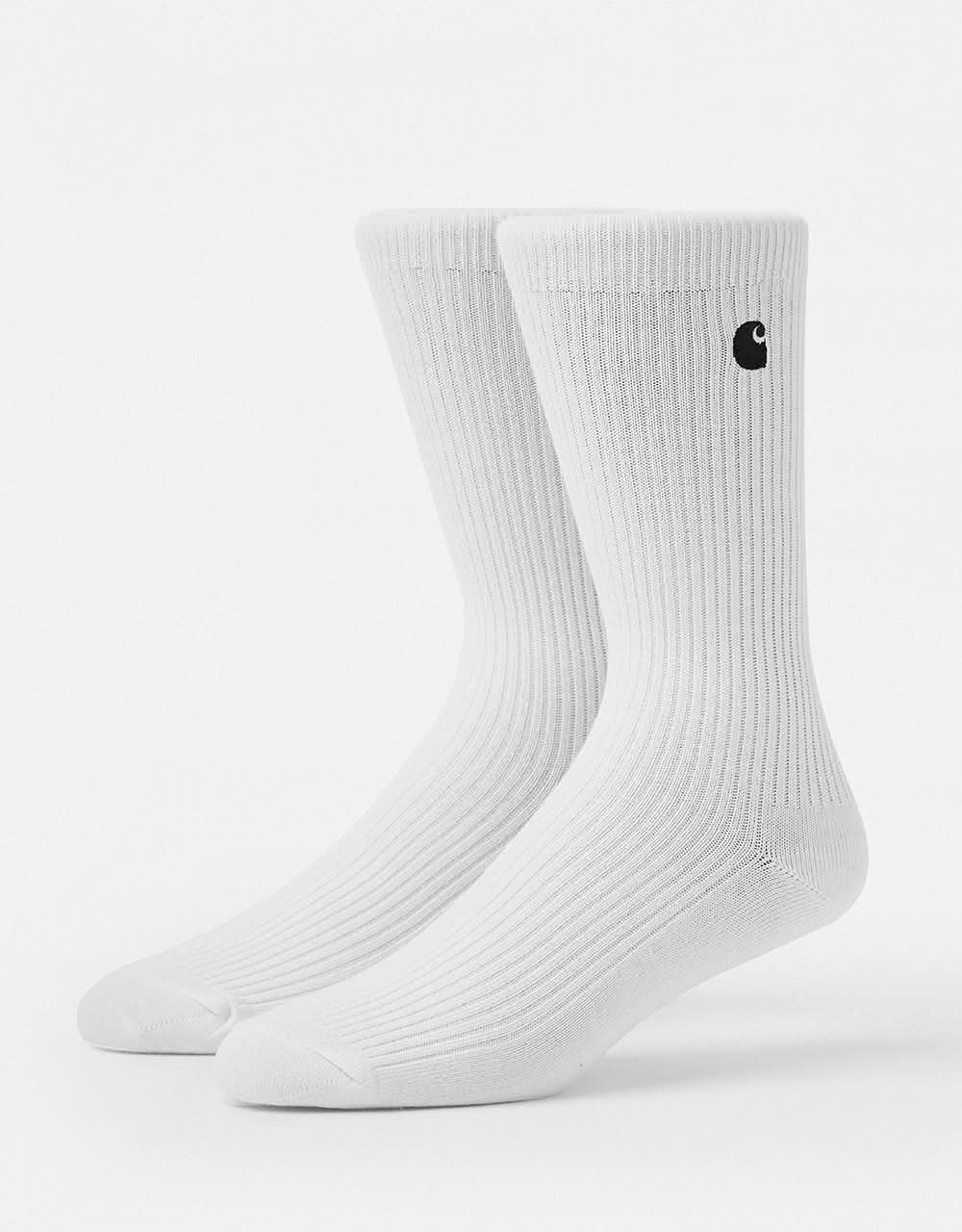 Carhartt WIP Madison 2 Pack Crew Socks - White/Black
