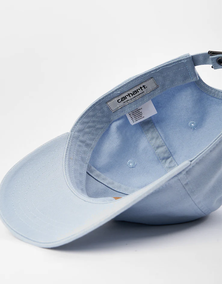 Carhartt WIP Madison Logo Cap - Blue Fog/White - Image 4