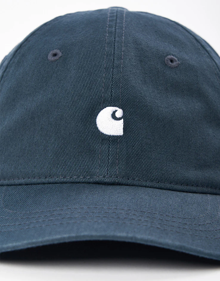 Carhartt WIP Madison Logo Cap - Deep Lagoon/White - Image 2