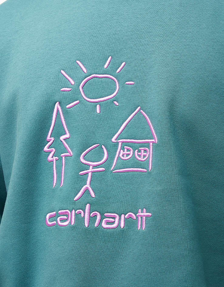 Carhartt WIP Masterpiece Sweatshirt - Saguaro/Pink - Image 3