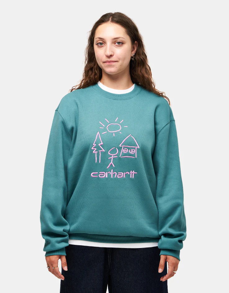 Carhartt WIP Masterpiece Sweatshirt - Saguaro/Pink - Image 7