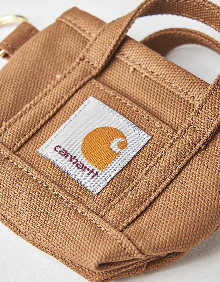 Carhartt WIP Mini Tote Bag Keychain - Hamilton Brown - Image 2