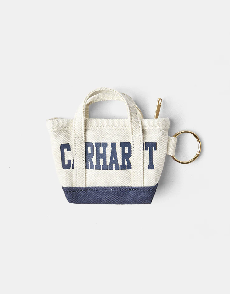 Carhartt WIP Mini Tote Bag Keychain - Natural/Blue - Image 2