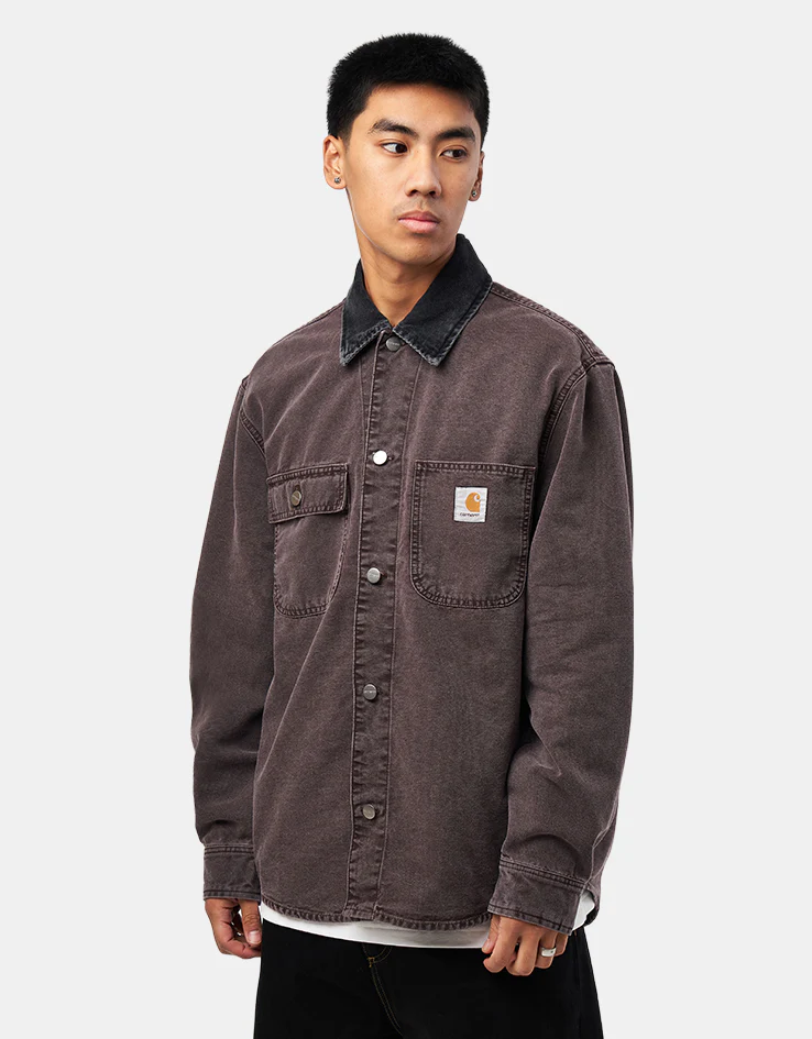 Carhartt WIP Mitch Shirt Jacket - Palisander/Black (Dusky Canvas) - Image 5