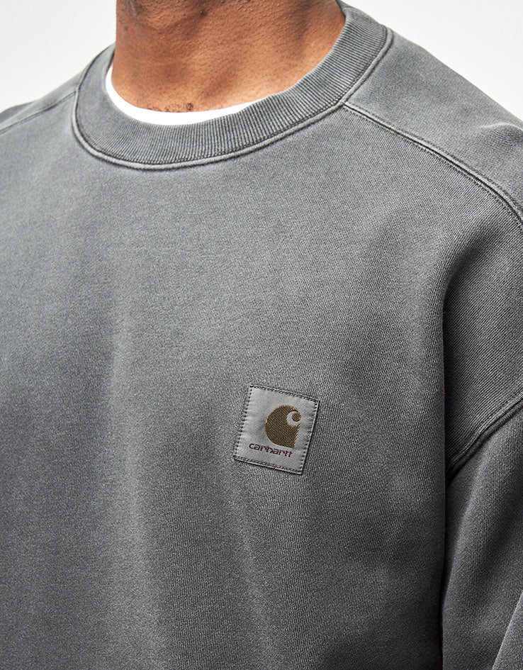 Carhartt WIP Nelson Sweat - Black (Garment Dyed) - Image 3