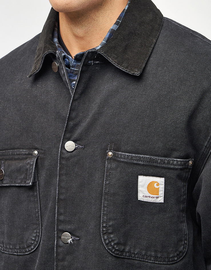 Carhartt WIP OG Chore Coat - Black/Black (Stone Washed) - Image 4