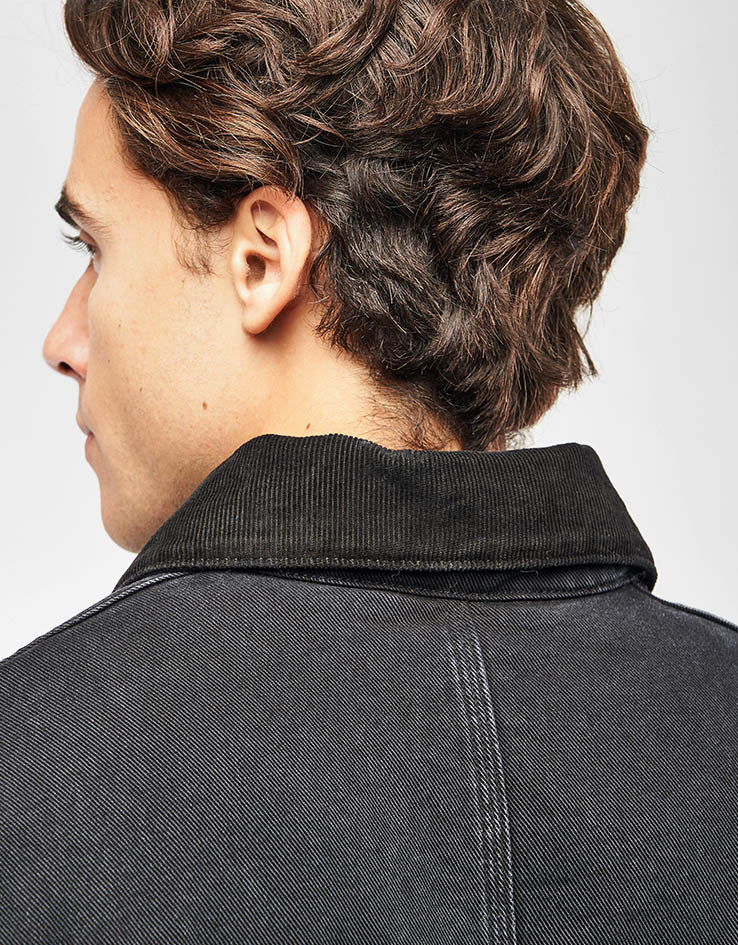 Carhartt WIP OG Chore Coat - Black/Black (Stone Washed) - Image 7
