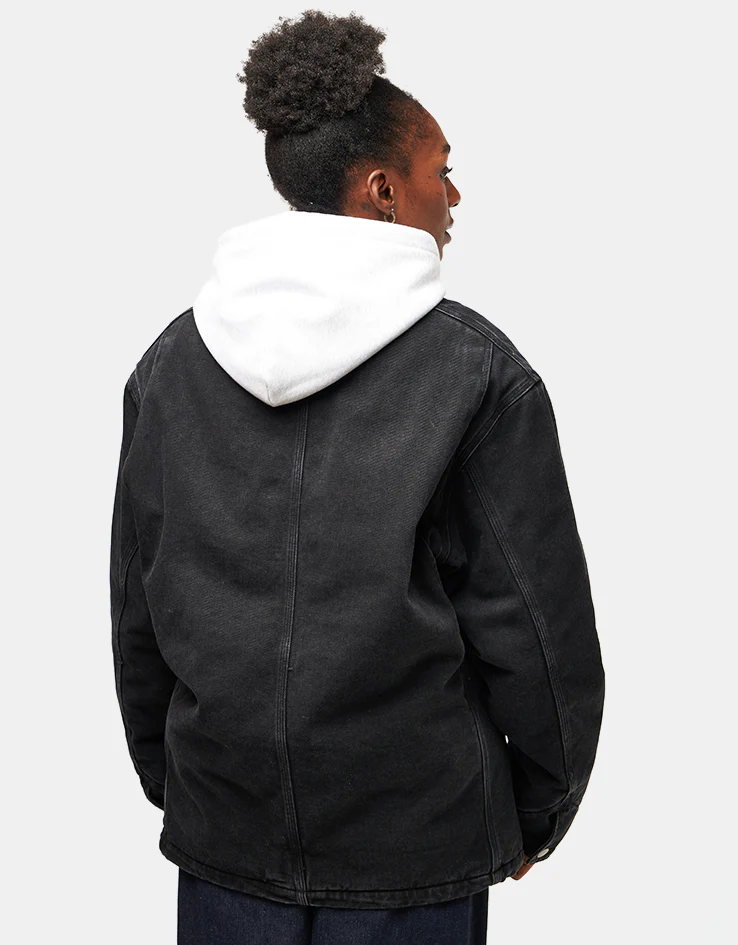 Carhartt WIP OG Chore Coat - Black/Black (Stone Washed) - Image 9