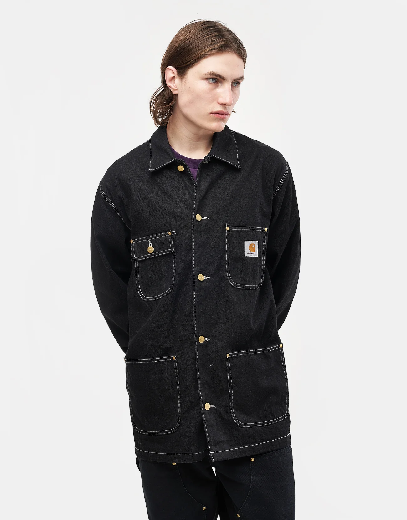 Carhartt WIP OG Chore Coat - Black (One Wash) - Image 6