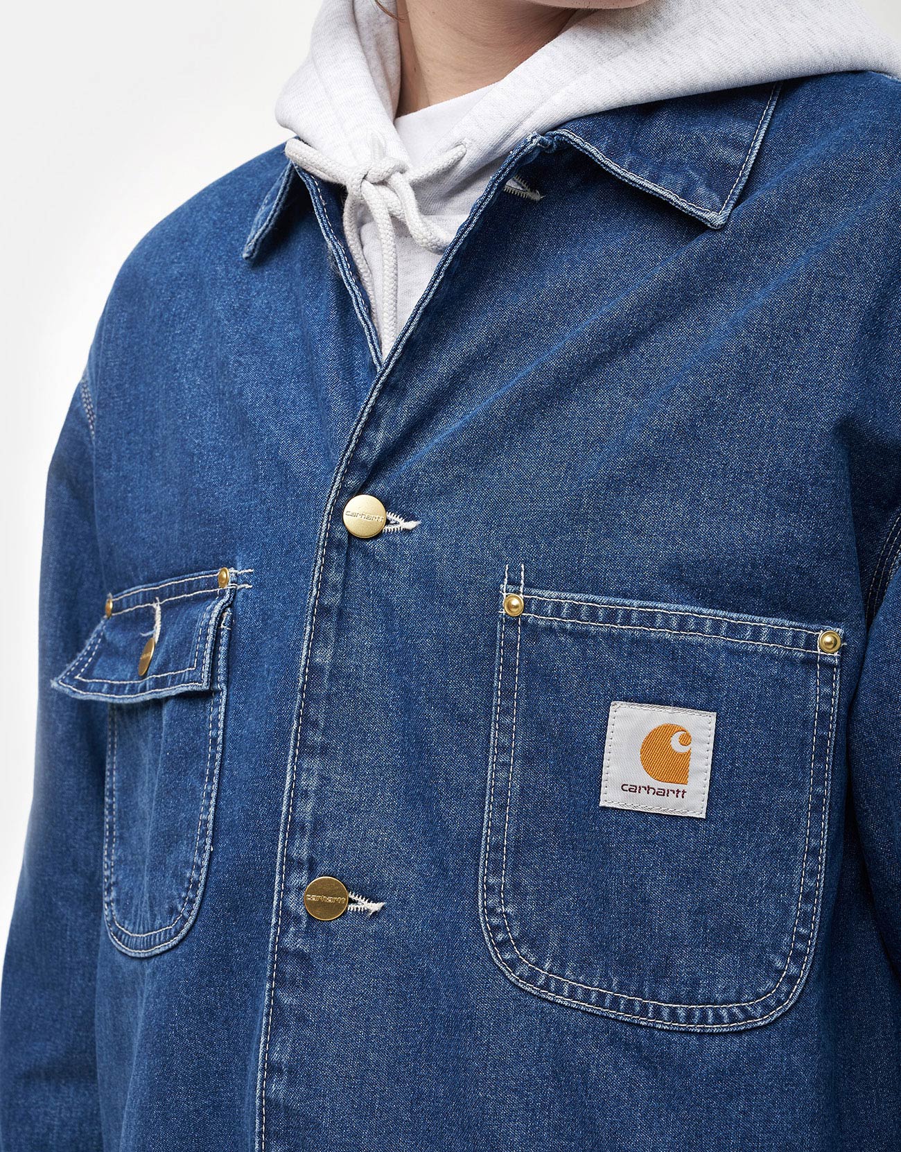 Carhartt WIP OG Chore Coat - Blue (Stone Washed) - Image 2