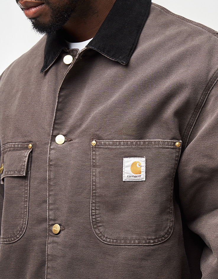 Carhartt WIP OG Chore Coat - Tobacco/Black (Stone Canvas) - Image 5