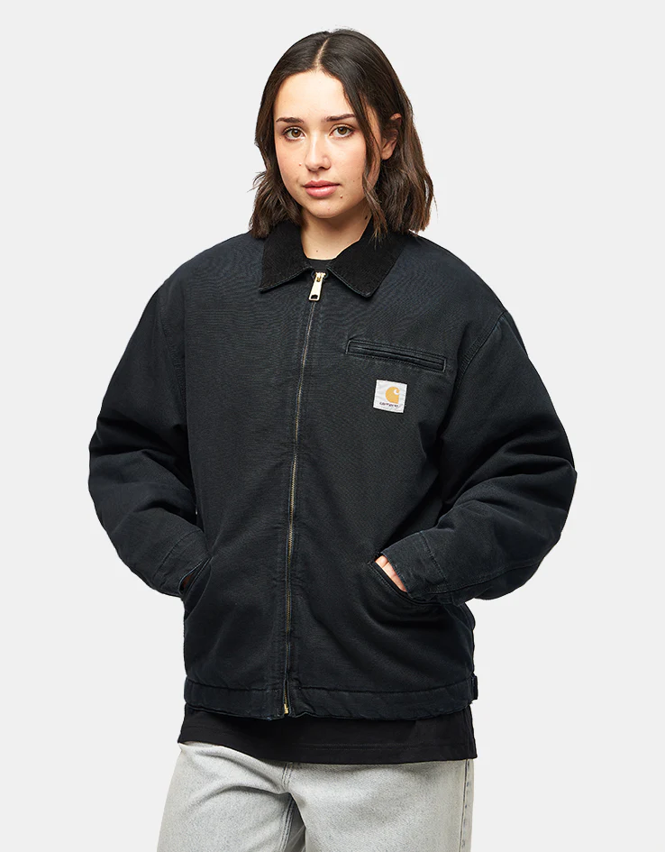 Carhartt WIP OG Detroit Jacket - Black/Black (Aged Canvas) - Image 10