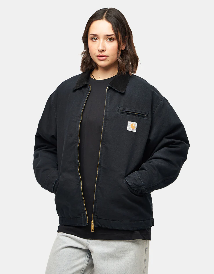 Carhartt WIP OG Detroit Jacket - Black/Black (Aged Canvas) - Image 11