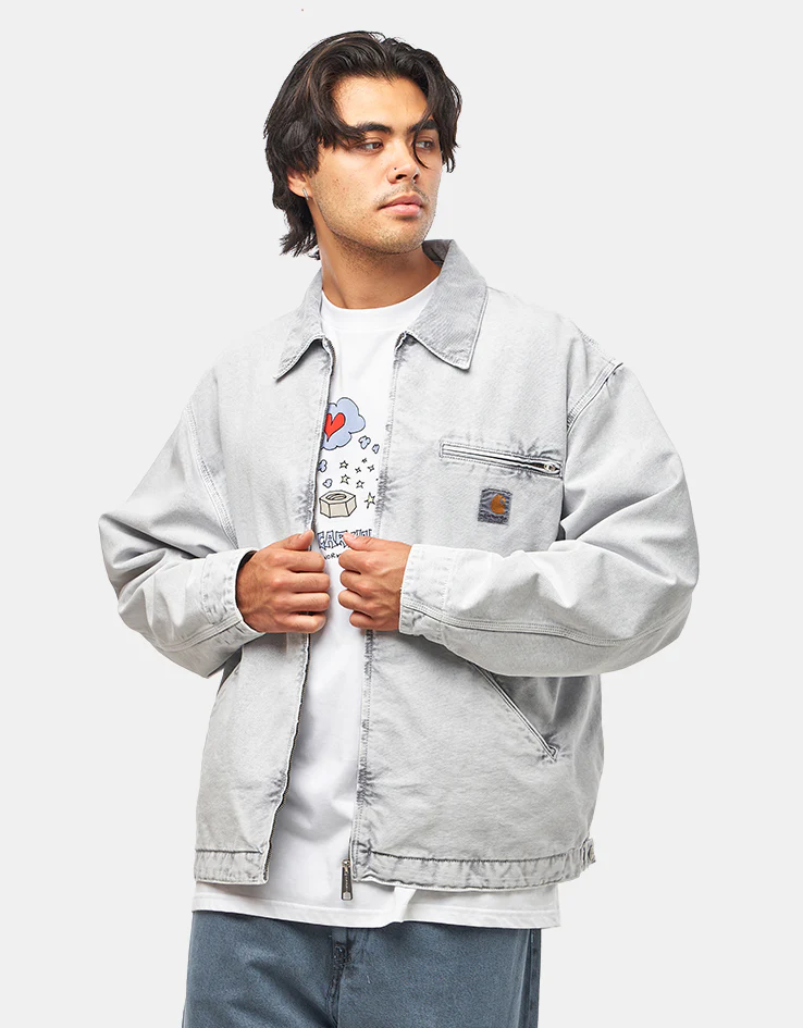 Carhartt WIP OG Detroit Jacket - Black/Black (Chalk Wash) - Image 3