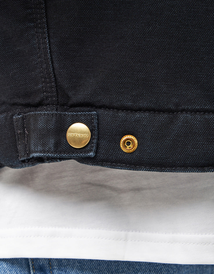 Carhartt WIP OG Detroit Jacket - Black/Black (Stone Canvas) - Image 7