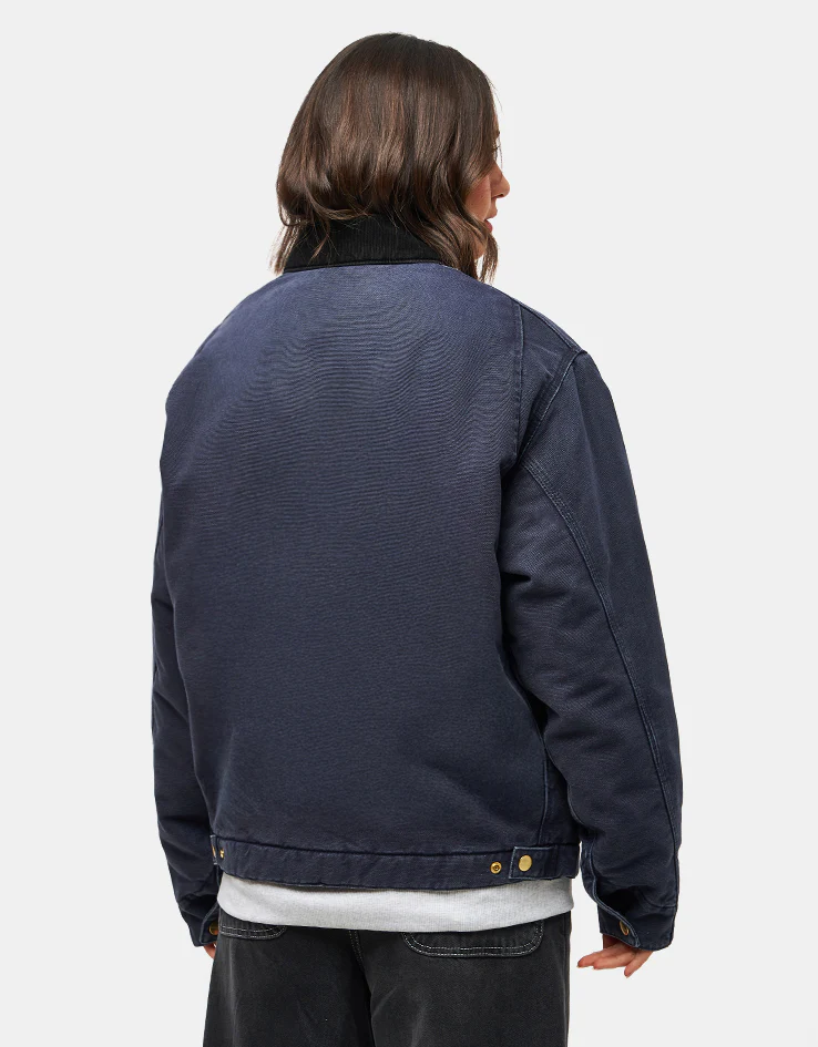 Carhartt WIP OG Detroit Jacket - Dark Navy/Black (Stone Canvas) - Image 10