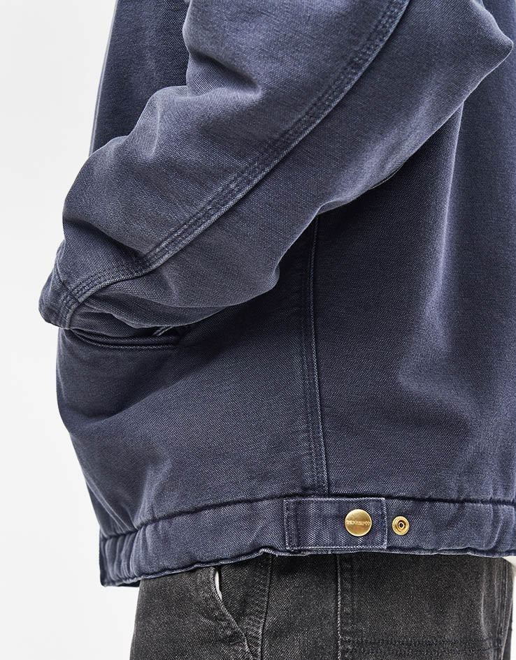 Carhartt WIP OG Detroit Jacket - Dark Navy/Black (Stone Canvas) - Image 5
