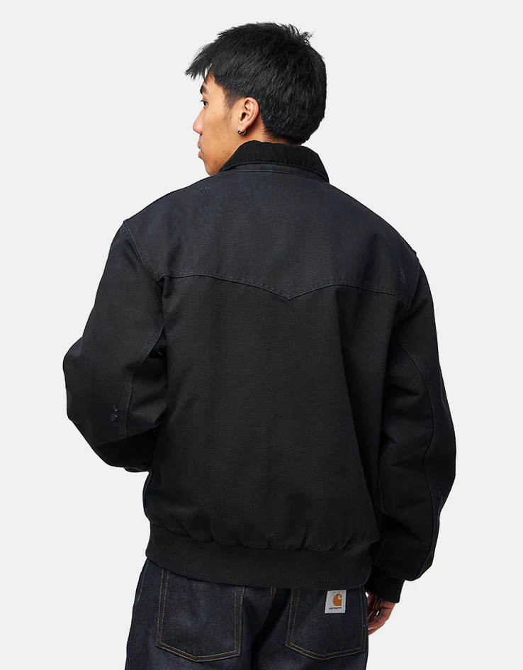 Carhartt WIP OG Santa Fe Jacket - Black/Black (Grind Wash) - Image 3