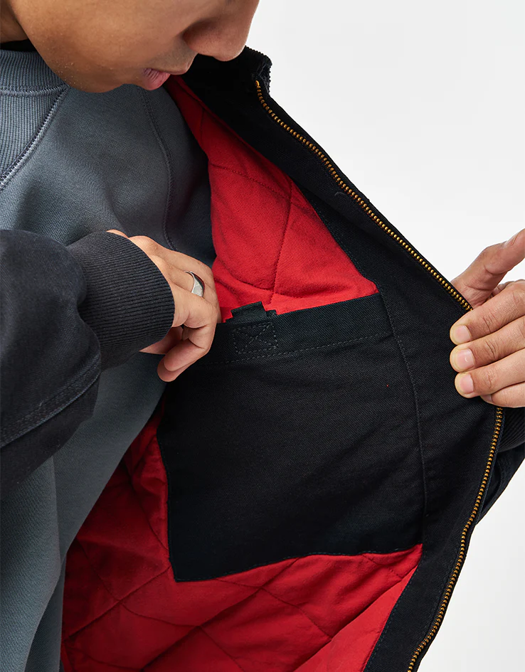 Carhartt WIP OG Santa Fe Jacket - Black/Black (Grind Wash) - Image 5