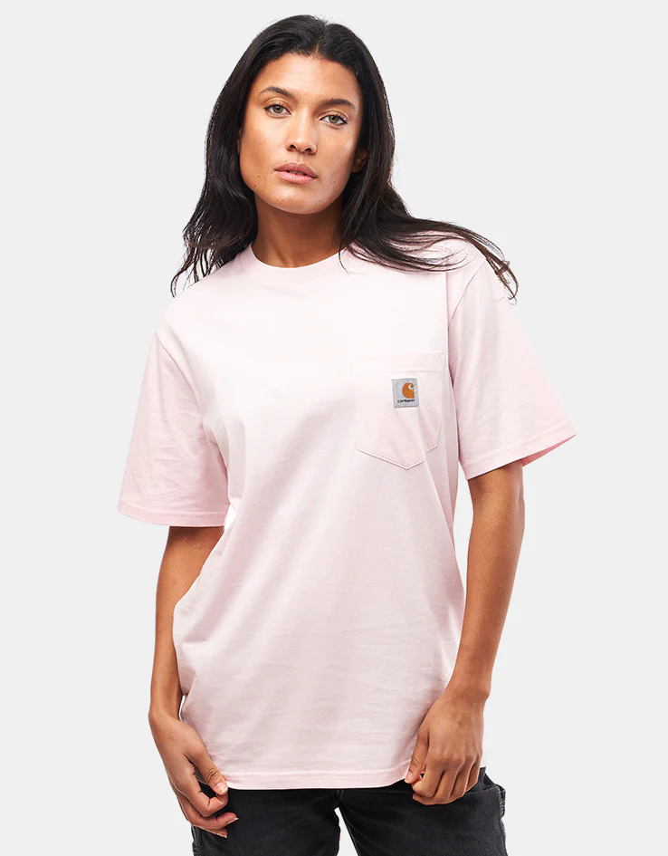 Carhartt WIP S/S Pocket T-Shirt - Air Pink - Image 4