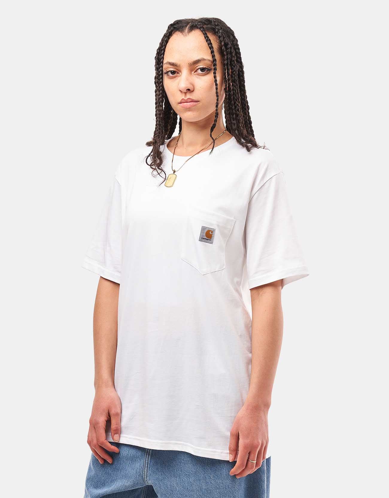 Carhartt WIP S/S Pocket T-Shirt - White - Image 4