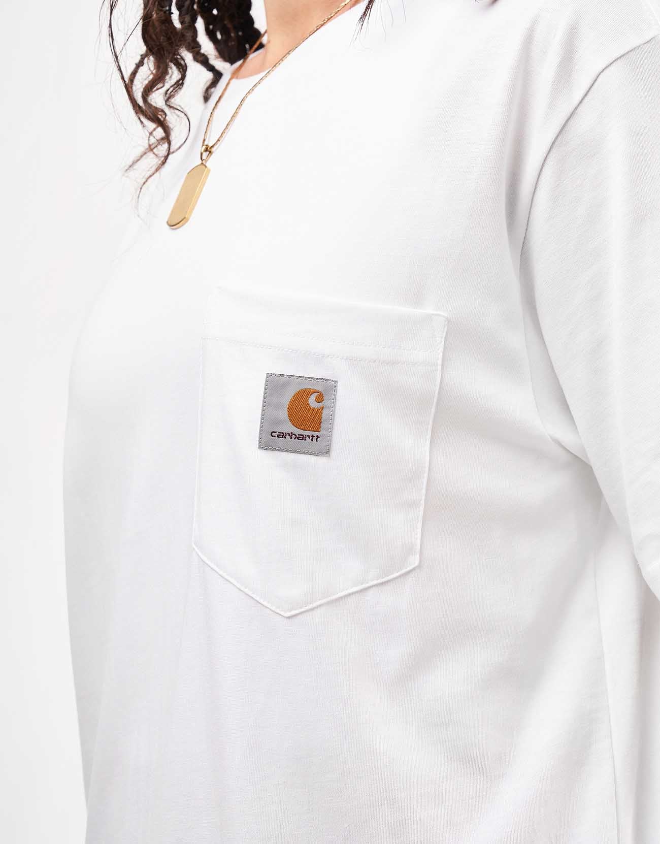 Carhartt WIP S/S Pocket T-Shirt - White - Image 6