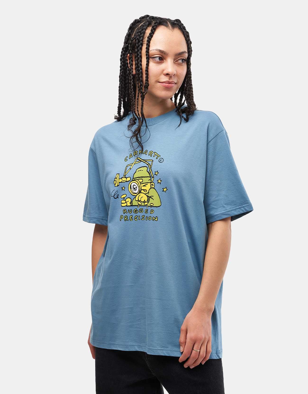 Carhartt WIP Precision Work T-Shirt - Clay Blue - Image 4