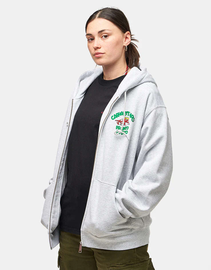 Carhartt WIP Pronto Hooded Sweatshirt Jacket - Ash Heather - Image 7