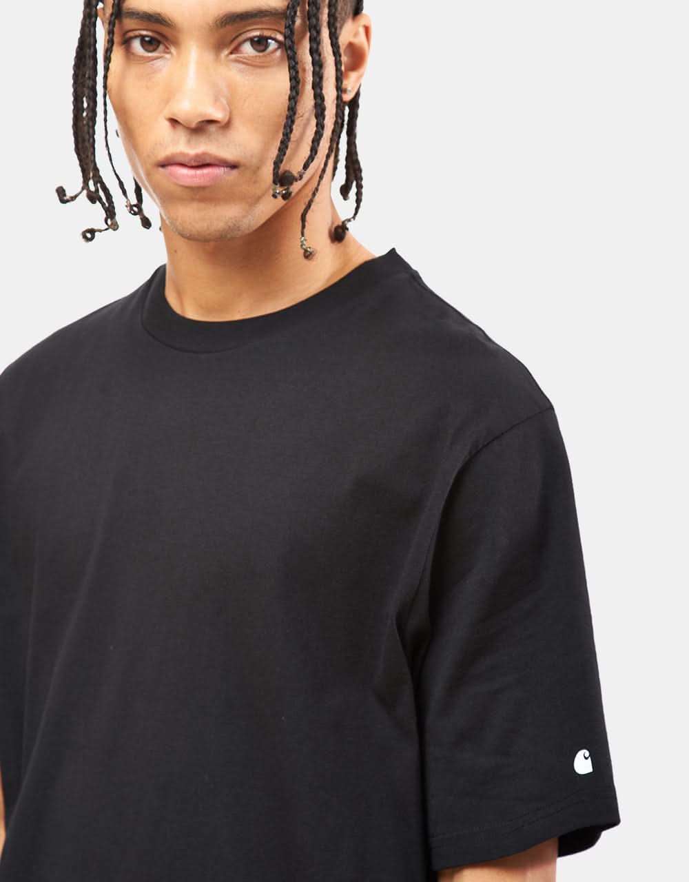 Carhartt WIP S/S Base T-Shirt - Black/White - Image 3