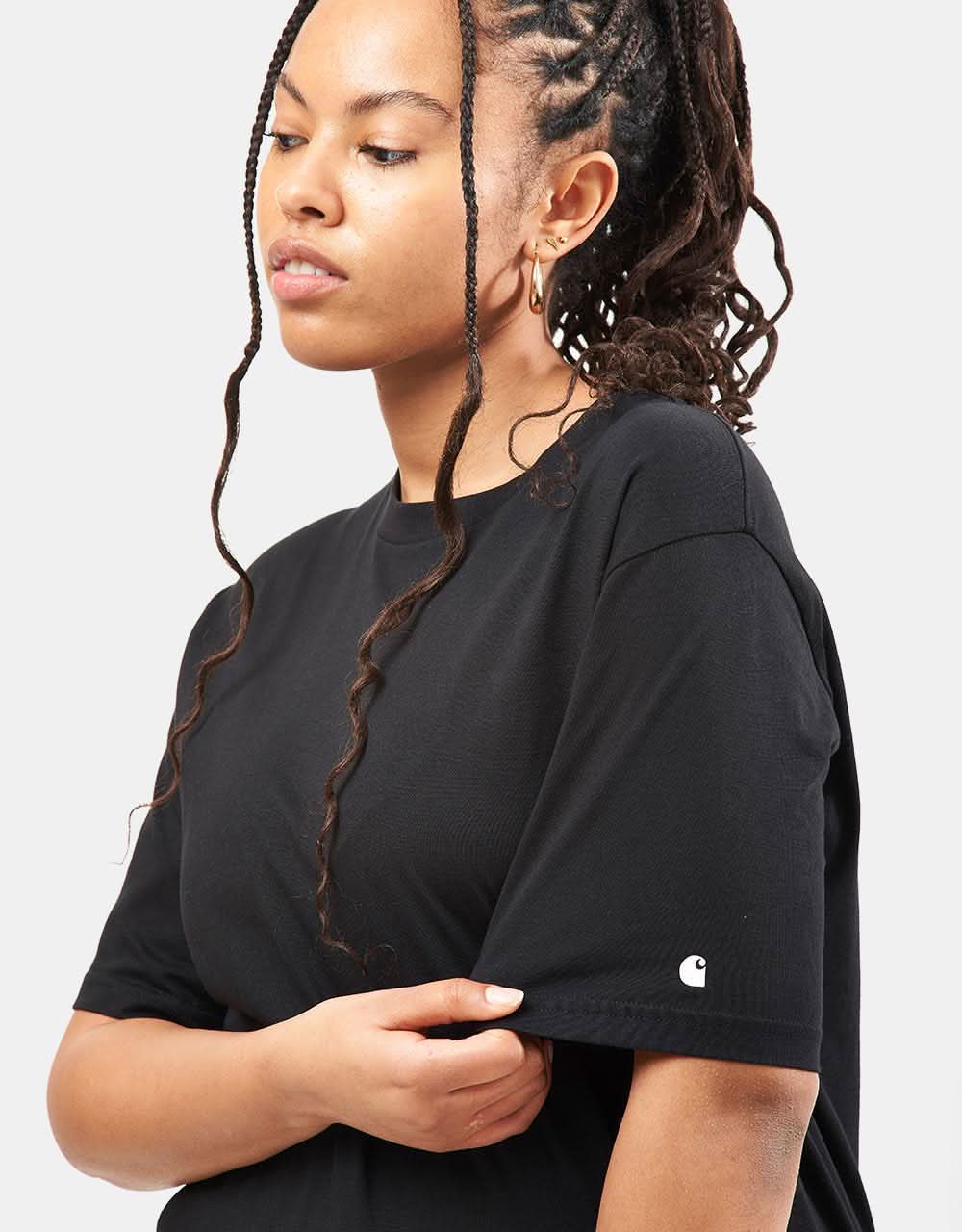 Carhartt WIP S/S Base T-Shirt - Black/White - Image 7