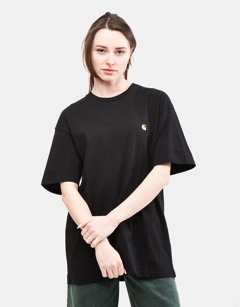 Carhartt WIP S/S Chase T-Shirt - Black/Gold - Image 4