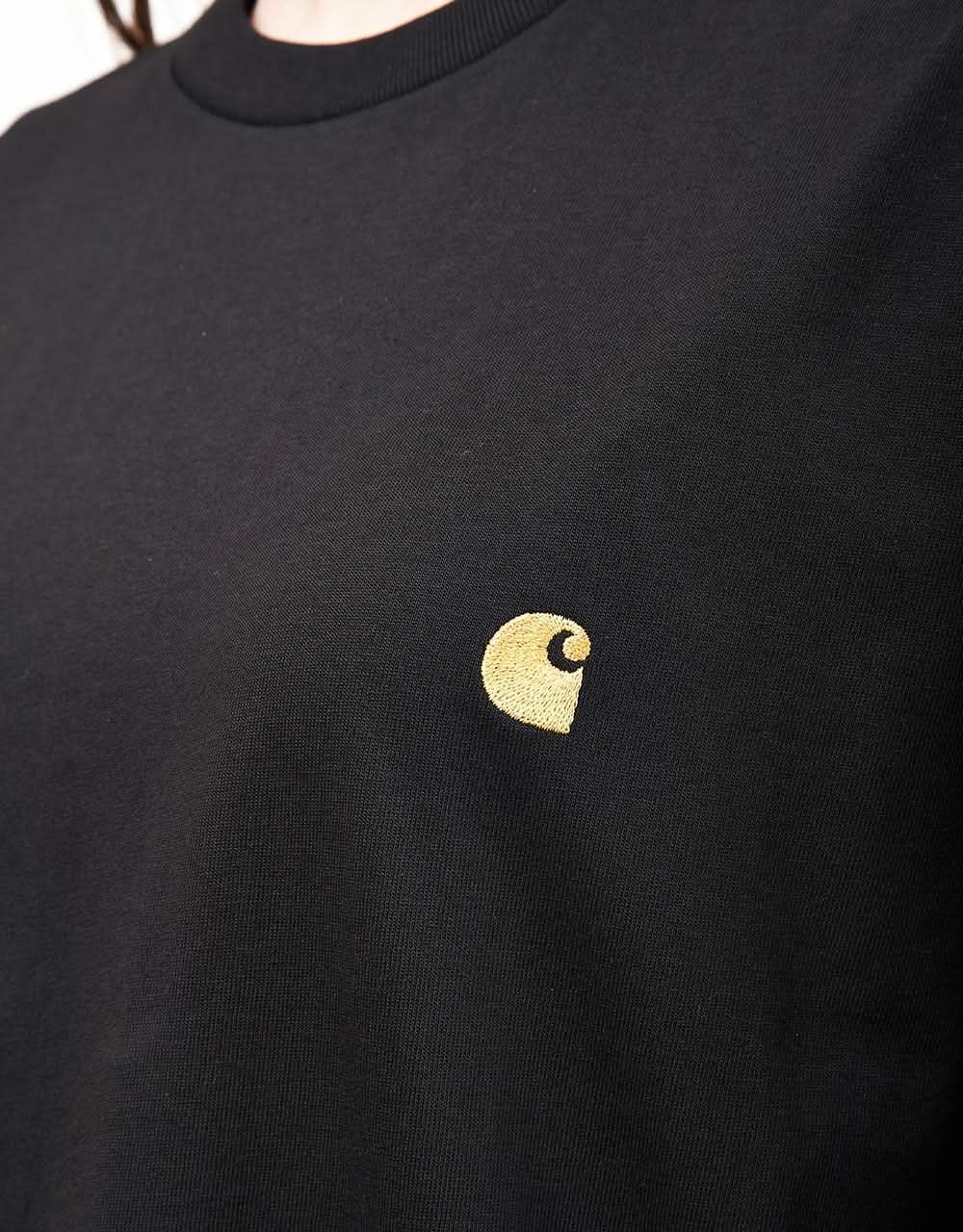 Carhartt WIP S/S Chase T-Shirt - Black/Gold - Image 7