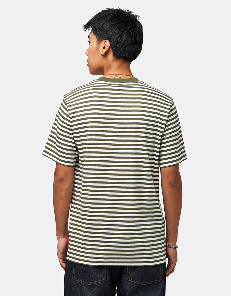 Carhartt WIP S/S Ezra Pocket T-Shirt - Ezra Stripe/Leaf/Wax - Image 2