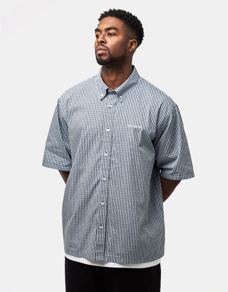 Carhartt WIP S/S Groff Shirt - Groff Check/Blue River - Image 2