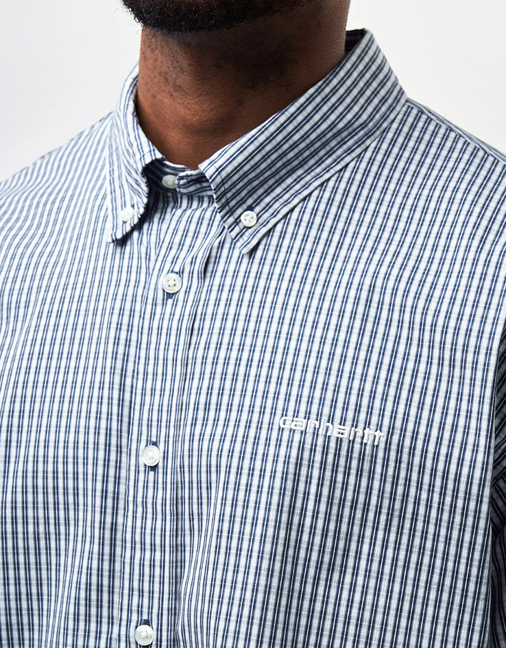 Carhartt WIP S/S Groff Shirt - Groff Check/Blue River - Image 4