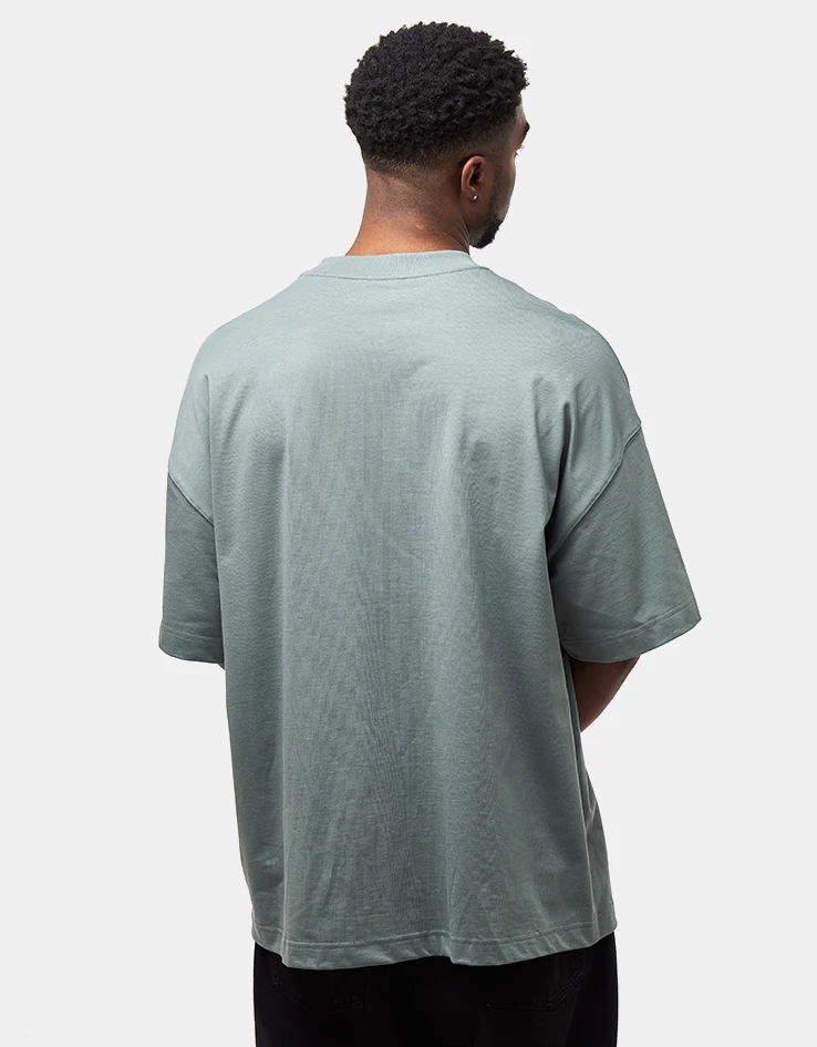 Carhartt WIP S/S Link Script T-Shirt - Velvet Green/White - Image 2