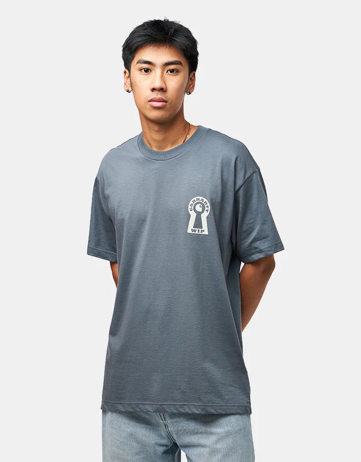 Carhartt WIP S/S Locked T-Shirt - Cozy Blue - Image 2