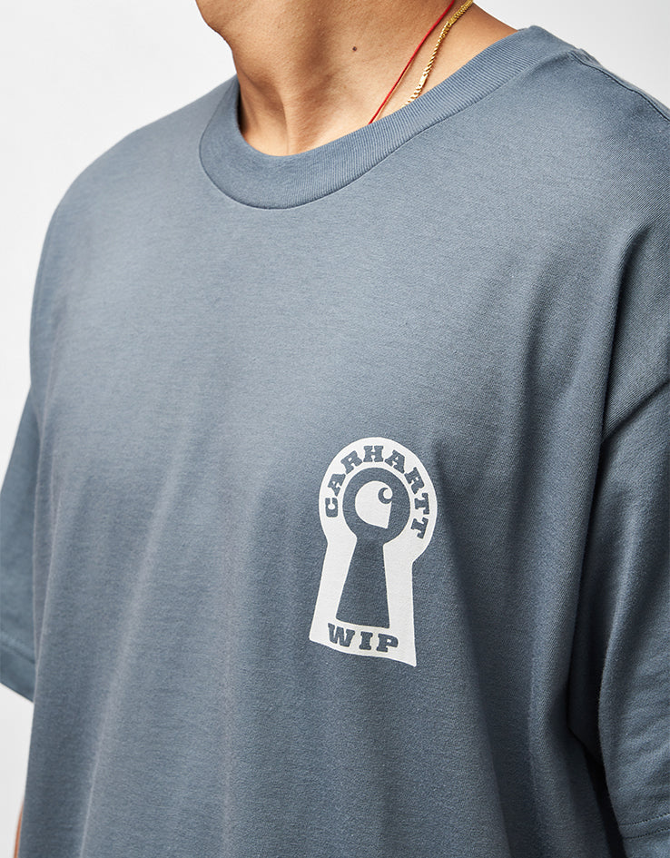 Carhartt WIP S/S Locked T-Shirt - Cozy Blue - Image 4