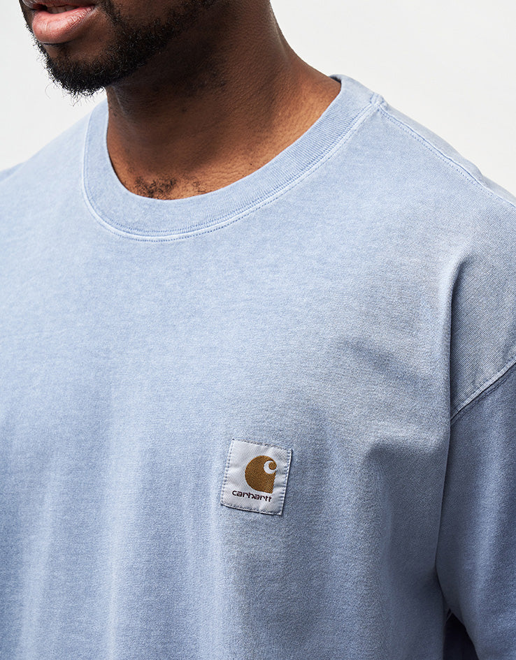 Carhartt WIP S/S Nelson T-Shirt - Gentle Blue (Garment Dyed) - Image 3