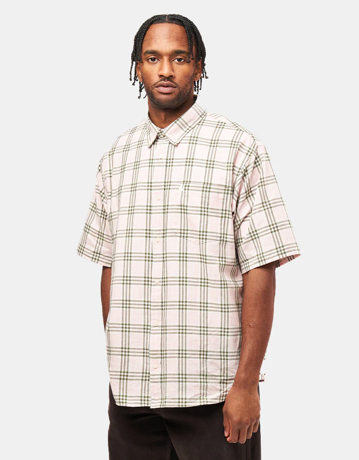 Carhartt WIP S/S Niven Shirt - Niven Check/Air Pink/Wax - Image 2