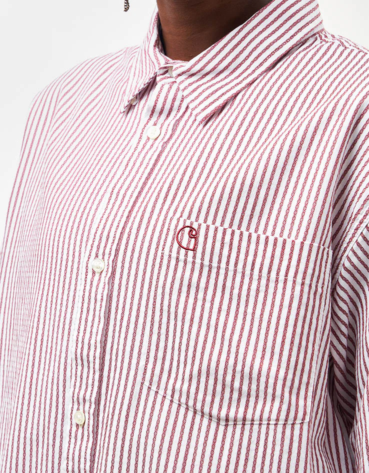 Carhartt WIP S/S Phelps Shirt - Phelps Stripe/Mulberry - Image 10