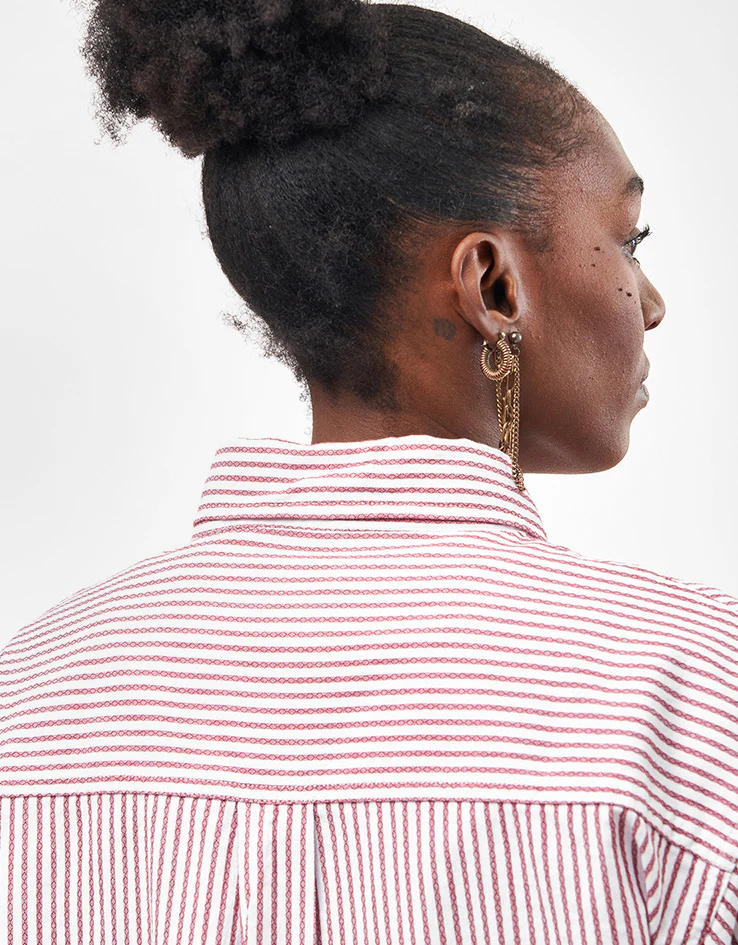 Carhartt WIP S/S Phelps Shirt - Phelps Stripe/Mulberry - Image 11