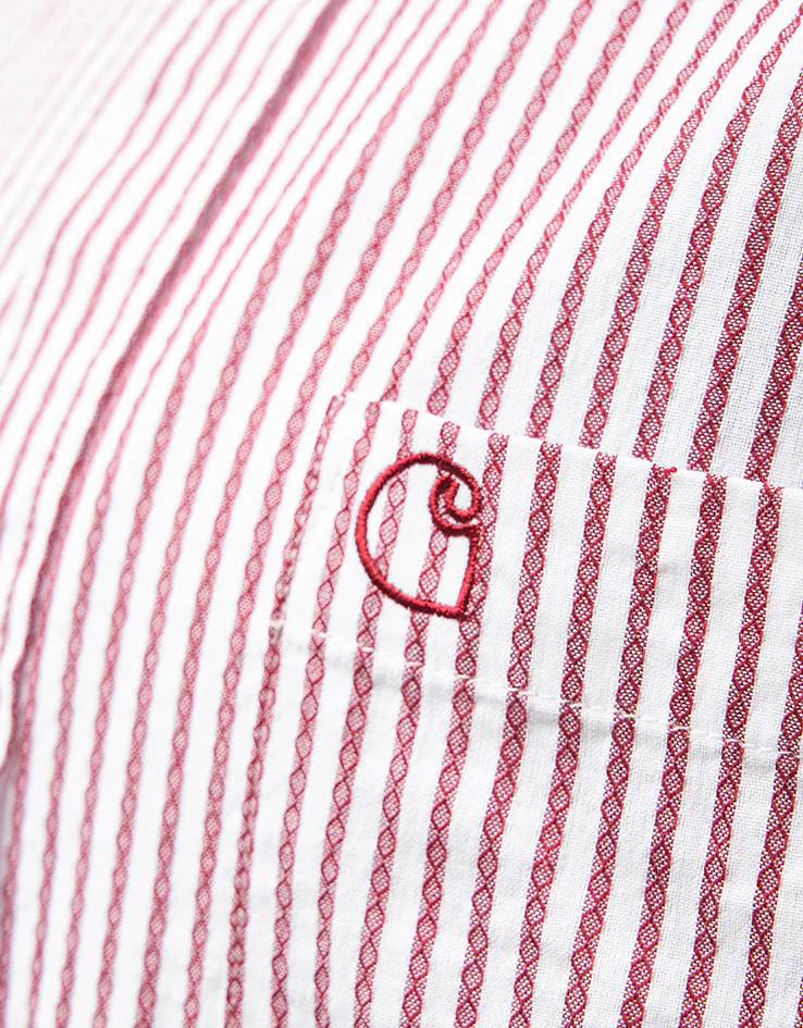 Carhartt WIP S/S Phelps Shirt - Phelps Stripe/Mulberry - Image 12