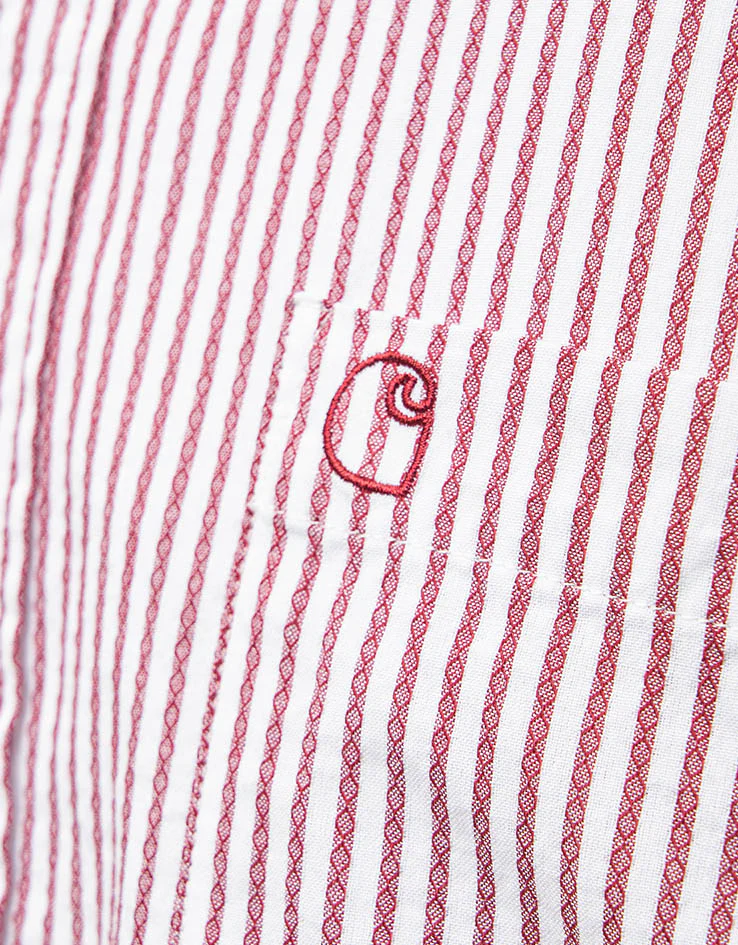 Carhartt WIP S/S Phelps Shirt - Phelps Stripe/Mulberry - Image 5