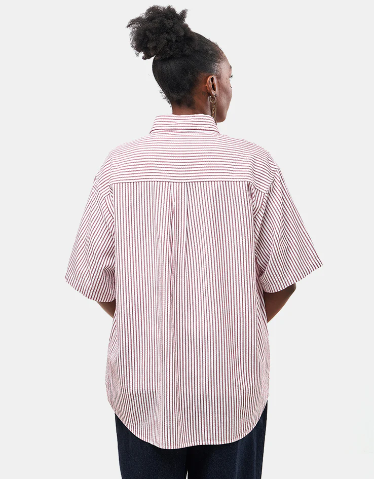 Carhartt WIP S/S Phelps Shirt - Phelps Stripe/Mulberry - Image 8