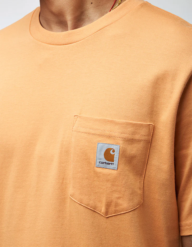 Carhartt WIP S/S Pocket T-Shirt - Gentle Orange - Image 3
