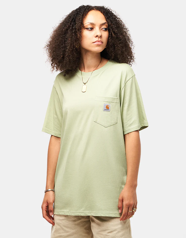 Carhartt WIP S/S Pocket T-Shirt - Pale Olive - Image 4