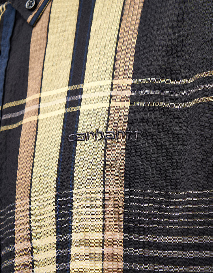 Carhartt WIP S/S Roslin Shirt - Roslin Check/Black/Black - Image 5