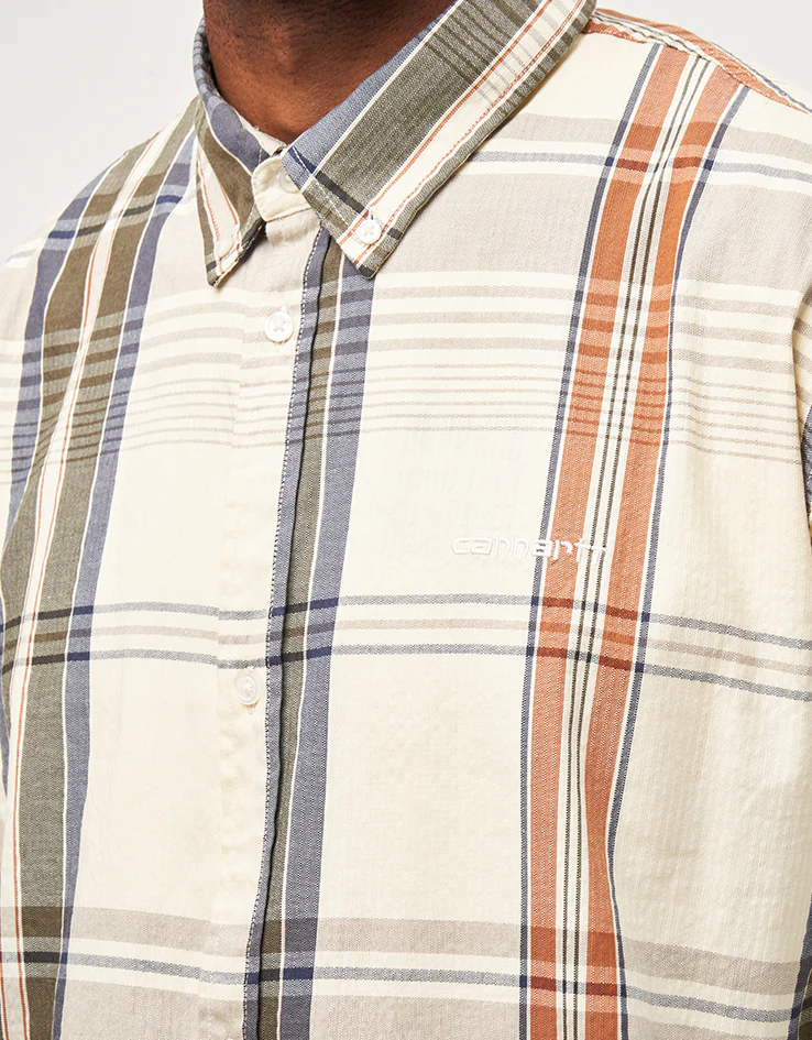 Carhartt WIP S/S Roslin Shirt - Roslin Check/Natural/Wax - Image 4