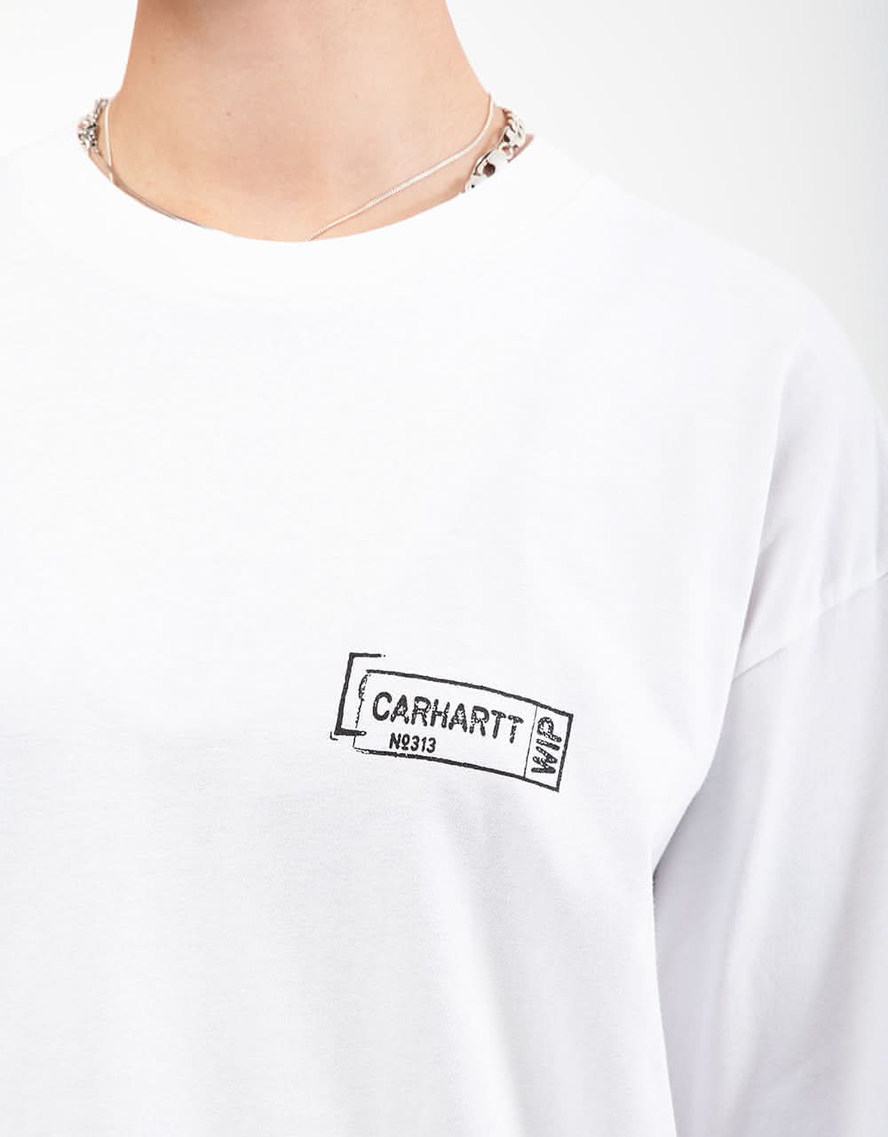 Carhartt WIP S/S Stamp T-Shirt - White/Black - Image 10